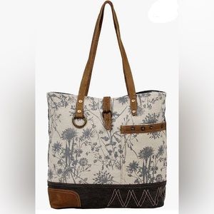 Myra Dream Catcher Tote Leather & Canvas Bag